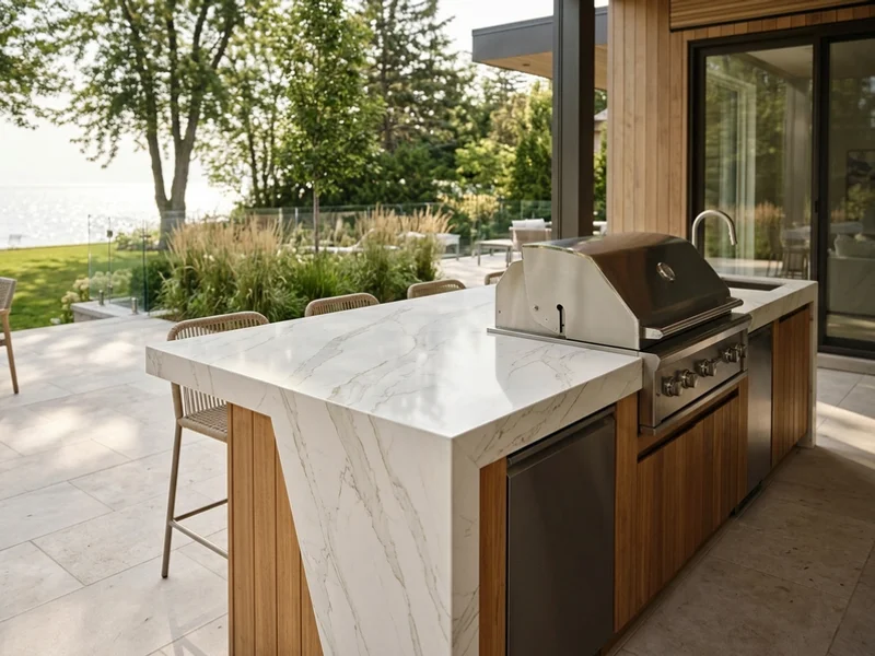 Bronte Oakville outdoor kitchen with a porcelain counter