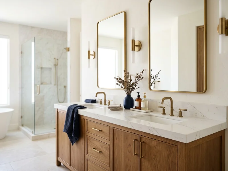 Cornell Markham ensuite with a Silestone quartz vanity